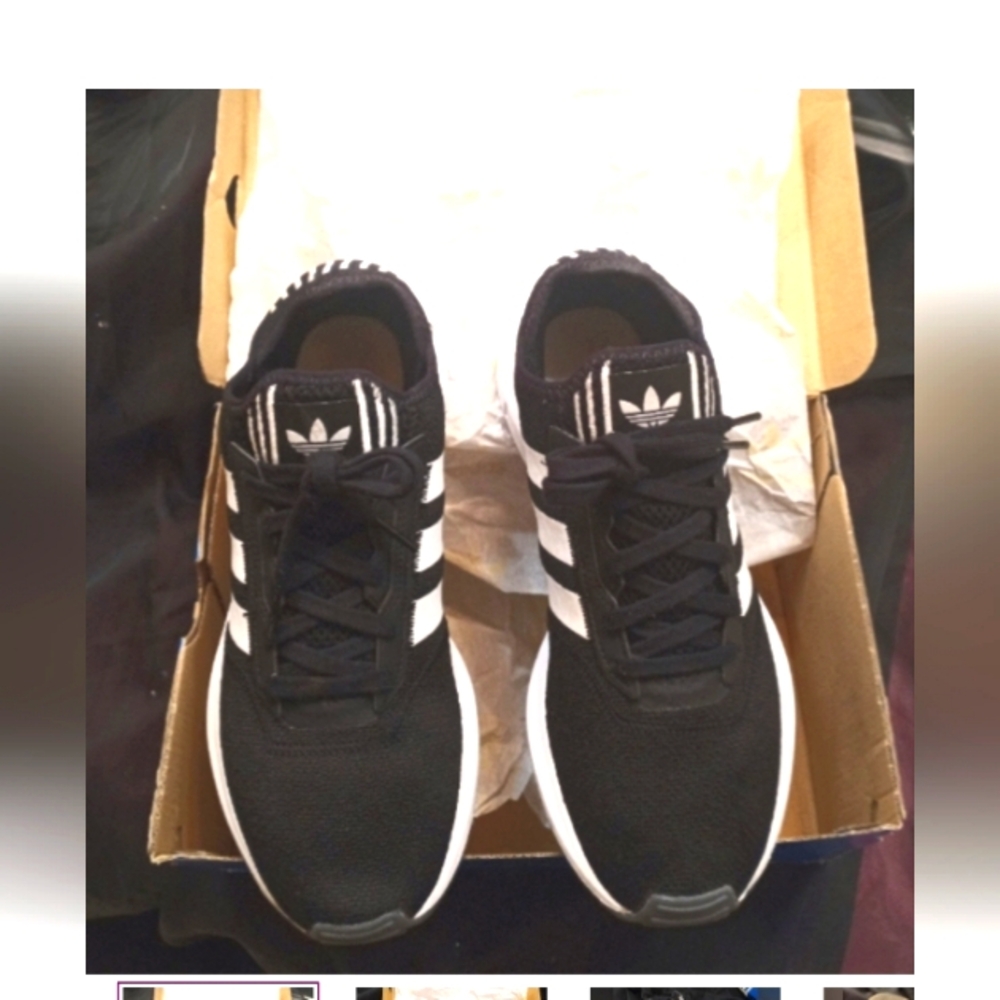 Adidas Women Black and White Sneakers